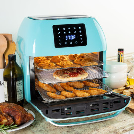 Best Choice Products 16.9Qt 1800W 10-In-1 Family Size Air Fryer Countertop Oven, Rotisserie, Toaster, Dehydrator - Blue
